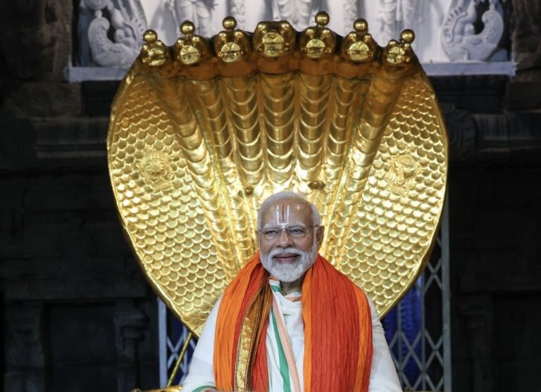 PM Modi’s pics at Sri Venkateswara Temple sparks outrage: How posing before Sheshnaag is a decades-old practice and he is not the only one to do so