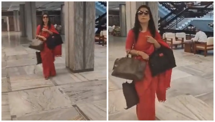 TMC leader Mahua Moitra appears before Parliament Ethics Committee, carries 3 handbags for the appearance
