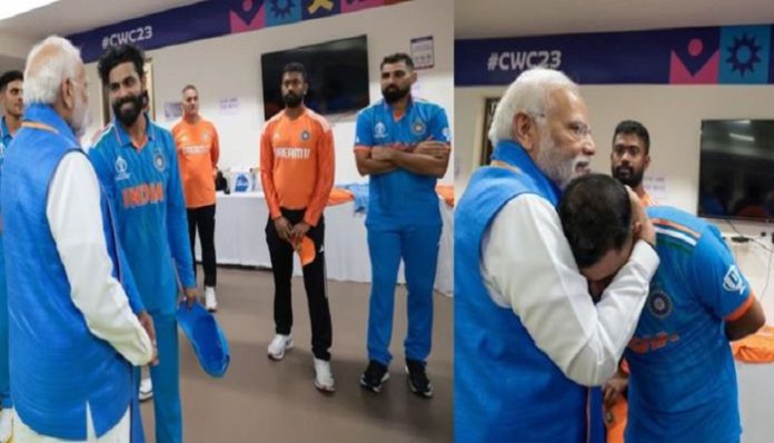 PM Modi paid visit to Indian dressing room to motivate Indian side after upsetting defeat in the Finals yesterday