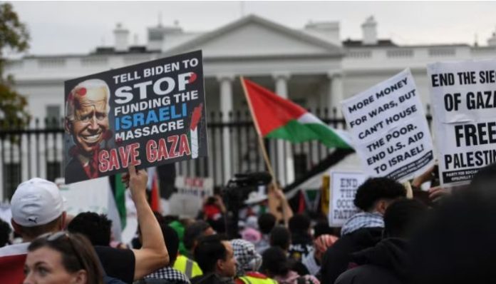 American Muslims organised pro-Palestine protests in front of White House.