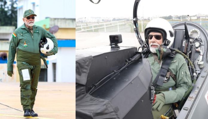 PM Modi flies indigenous aircraft Tejas in Bengaluru