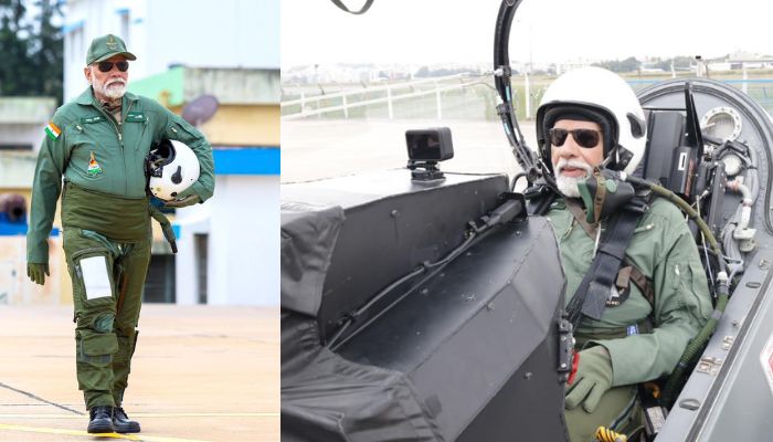 PM Narendra Modi takes a sortie in Indigenous fighter aircraft Tejas in Bengaluru