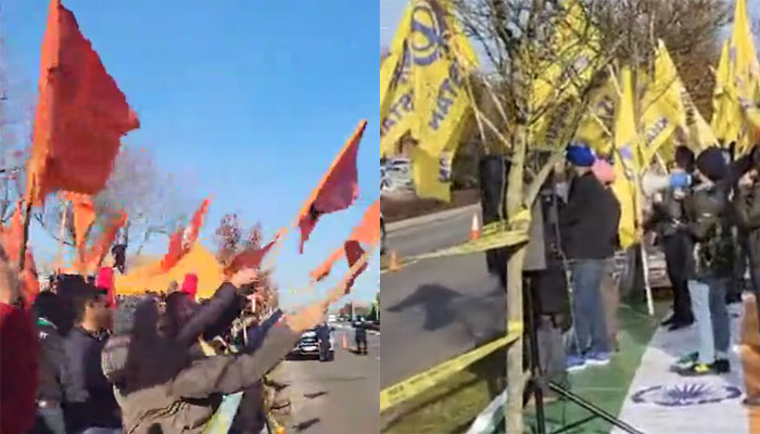 ‘Neem Ka Patta Kadwa Hai, Khalistani…’: Canadian Hindus give a befitting reply to Khalistanis creating ruckus outside Lakshmi Narayan Temple