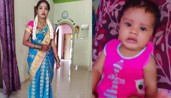 Soundharya and her little girl Suviksha.
