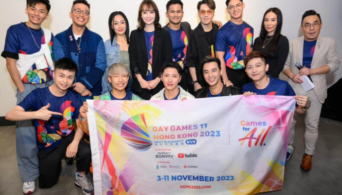 The Gay Games ambassadors pose for a photo in March.