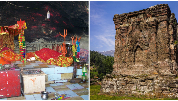 Hinglaj Mata Mandir (L) and Sharda Peeth Mandir (R).