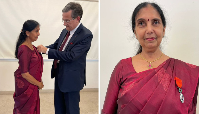 ISRO scientist VR Lalithambika conferred the highest French civilian award for her engagement in space cooperation between France and India