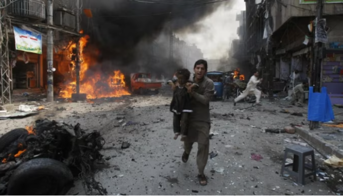 The blast took place after a bomb placed on a bike exploded.