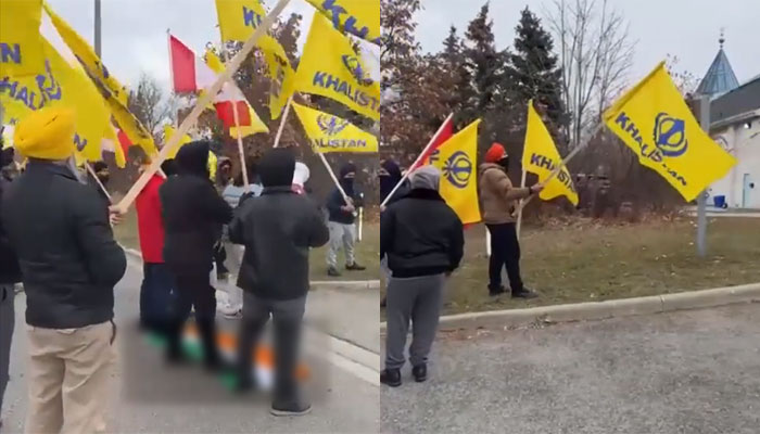 Canada: Khalistani elements disrupt peace at Mississauga’s Kalibari Temple, raise slogans, and trample the Indian Tricolour