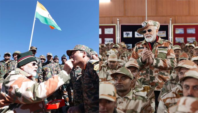 PM Modi celebrated Diwali with soldiers