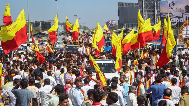 Bengaluru: Karnataka Rakshana Vedike workers detained for violent protests and vandalisation demanding ‘60% Kannada’ on all signboards