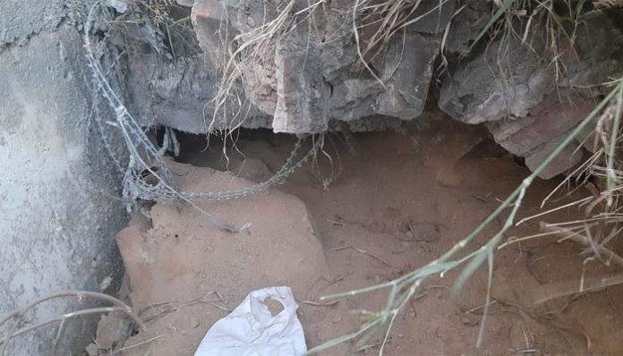 Tunnel found under the wall of Hindan Air Base wall