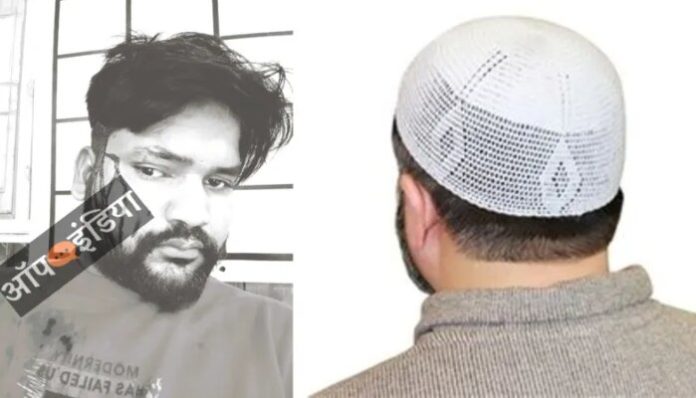 The Dalit man (left) assaulted by the Muslims.