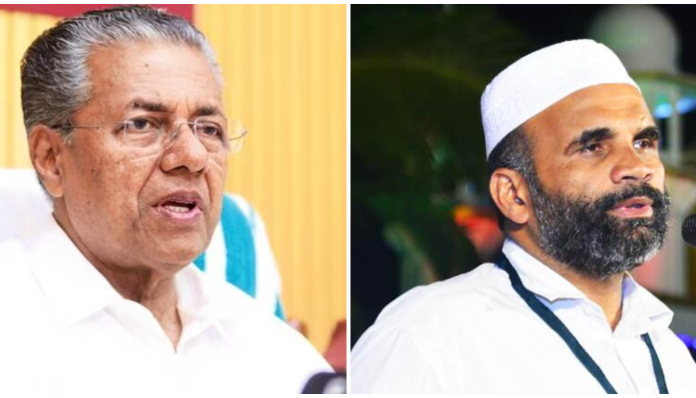 Pinarayi Vijayan (L) and Nasar Faizy Koodathai (R)
