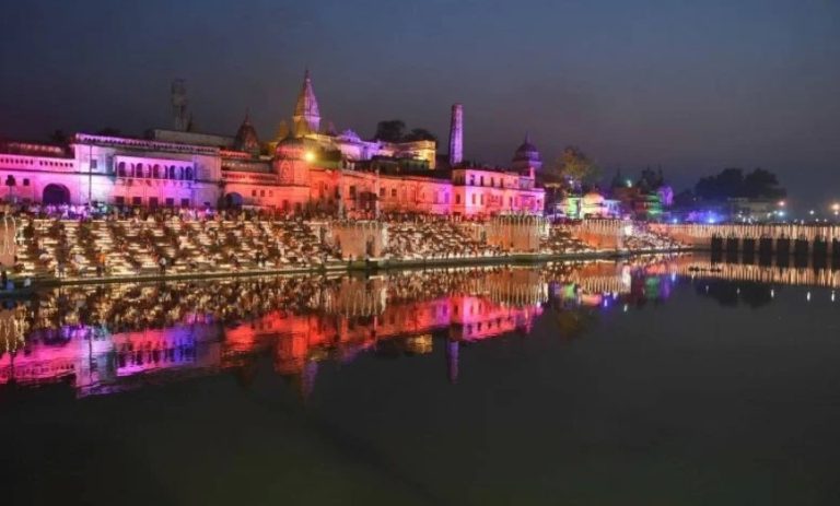 Students of Allahabad University make 50 feet long and 30 feet wide rangoli of Ayodhya Ram Mandir and Ram Lalla, applies for Guinness World Records