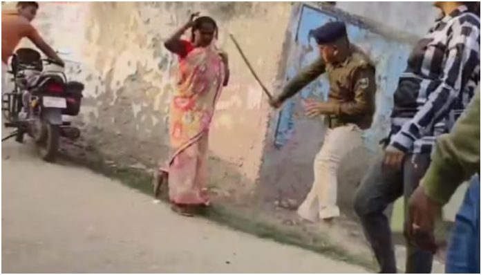 Bihar: Cop thrashes Dalit woman in public in viral video, claims traffic jam after two groups clashed over kidnapped girl prompted his action