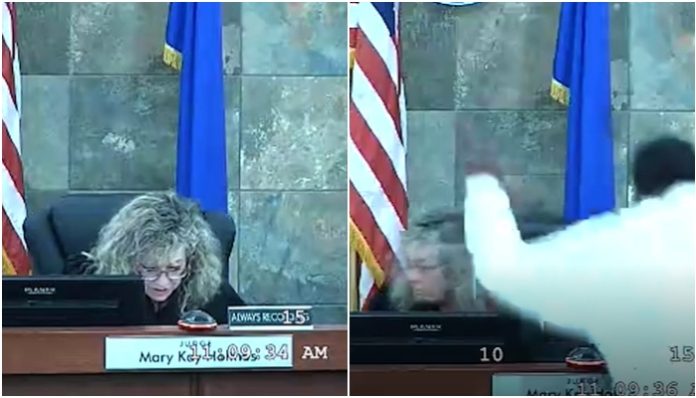 Judge in Las Vegas court attacked by a man with criminal background for being denied probation, video viral
