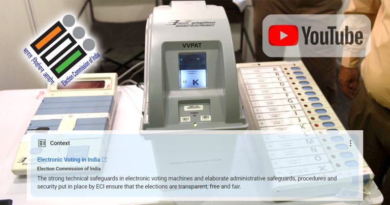YouTube adds ‘Context’ information panel with ECI disclaimer and link to FAQs to videos raising doubts about EVM and VVPAT