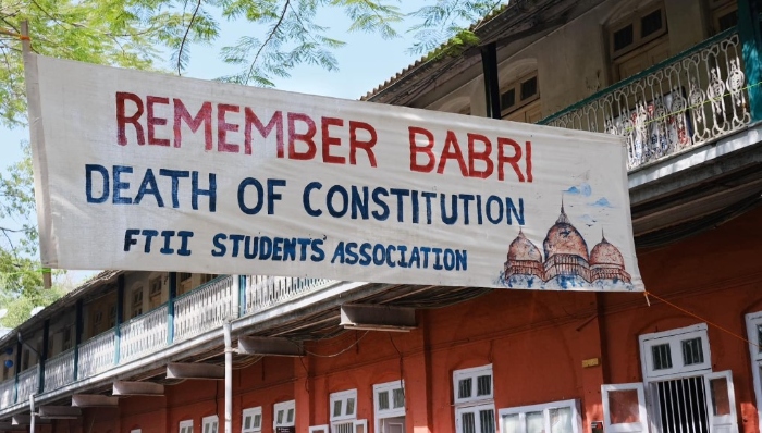 FTII Pune students put up ‘Remember Babri’ posters a day after Ram Mandir Pran Pratishtha, clash with members of Hindu outfits after they burn the posters