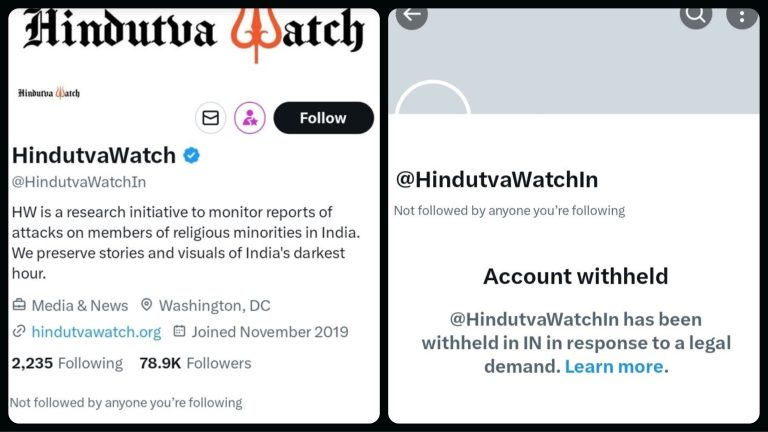 Twitter (X) account of Hinduphobic fake news peddler ‘Hindutva Watch’ withheld in India