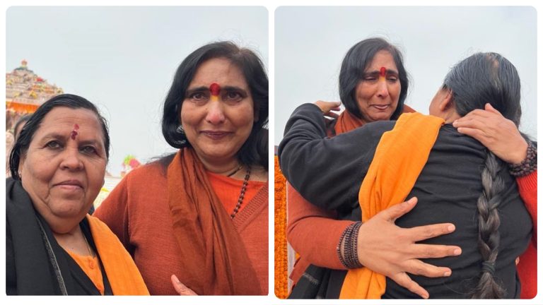 Ram Mandir Pran Pratishtha: Teary-eyed Sadhvi Rithambara hugs BJP leader Uma Bharti ahead of the consecration ceremony; pictures go viral