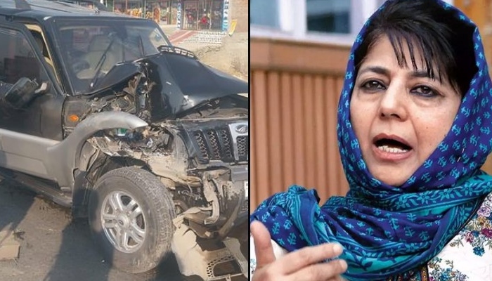 PDP President Mehbooba Mufti meets with a huge road accident in Jammu and Kashmir’s Anantnag, escapes unhurt