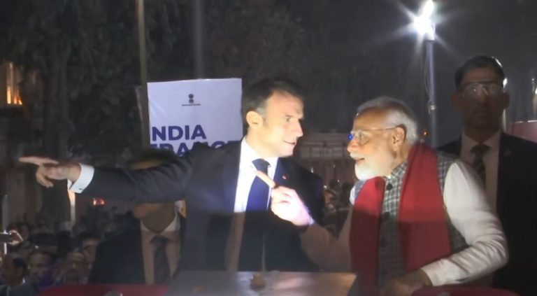 PM Narendra Modi and French President Emmanuel Macron hold mega roadshow in Rajasthan’s Jaipur, visit Hawa Mahal and Jantar Mantar