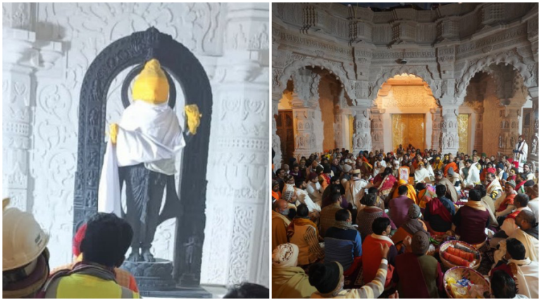 Ramotsav in Ayodhya: Day 4 rituals begin as Ram Lalla idol is installed in sanctum sanctorum of Mandir, doors to remain closed till Pran Pratishtha