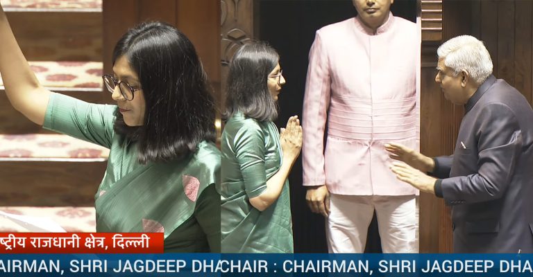 AAP leader Swati Maliwal asked to take oath as Rajya Sabha MP twice after she read the wrong oath and then chanted ‘Inquilab Zindabad’