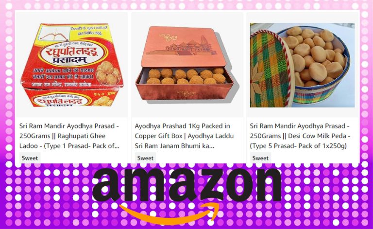 Consumer Protection Authority issues notice to Amazon for sale of sweets claiming to be ‘Sri Ram Mandir Ayodhya Prasad’