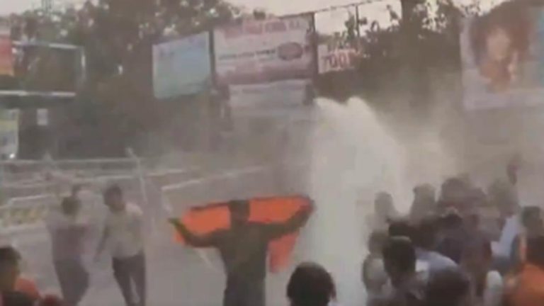 West Bengal: Clashes erupt between police and BJP supporters in Barrackpore, BJP says CM Mamata Banerjee ordered the use of water cannons