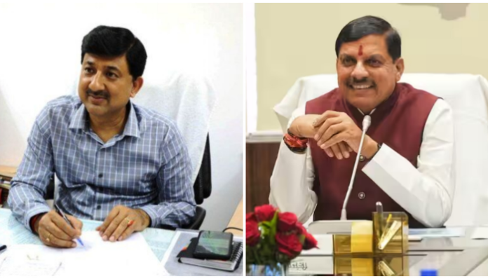 Madhya Pradesh chief minister (R) took action against Shajapur collector (L).
