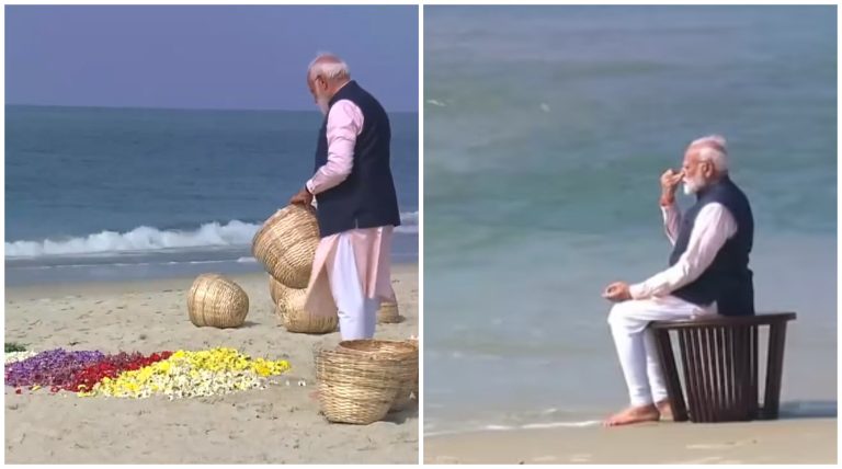 Tamil Nadu: PM Modi reaches Ram Setu’s origin point ‘Arichal Munai’ ahead of Ram Mandir Pran Prathistha in Ayodhya