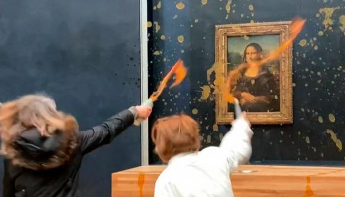 Paris: Activists throw pumpkin soup at iconic Mona Lisa painting to save the planet