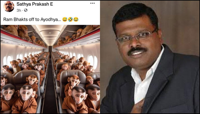 Monkeys in saffron robes: Karnataka Congress General Secretary mocks Ram Bhakts on Facebook, deletes post after backlash from Hindus