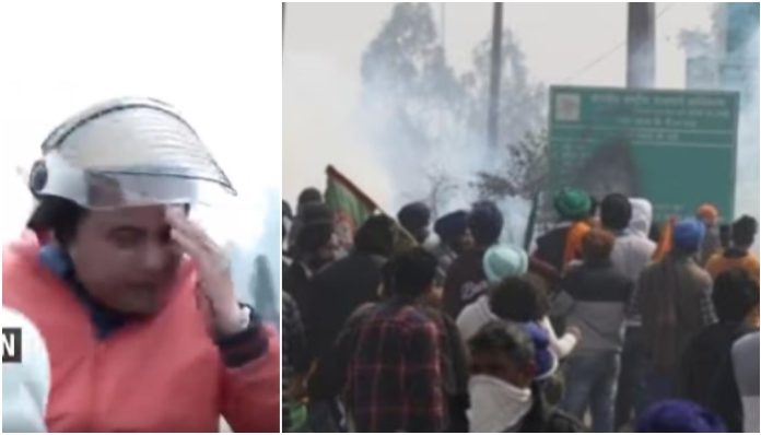 India Today journalist farmers stone pelting