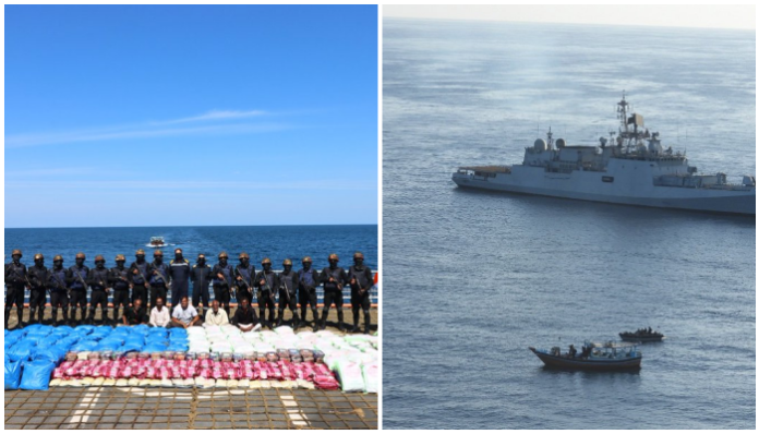 Indian Navy and NCB seize over 3300 kgs of drugs off Arabian Sea