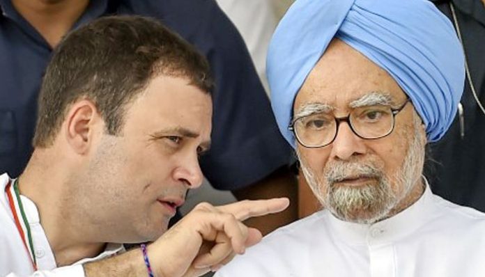 Rahul Gandhi and Manmohan Singh