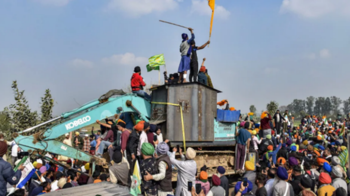 Protests at Shambhu border in Haryana