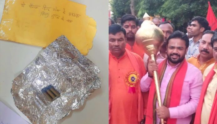 Hindu Sena chief recieved live bullets and threatening letter warning him to withdraw name from Krishna Janmbhoomi case