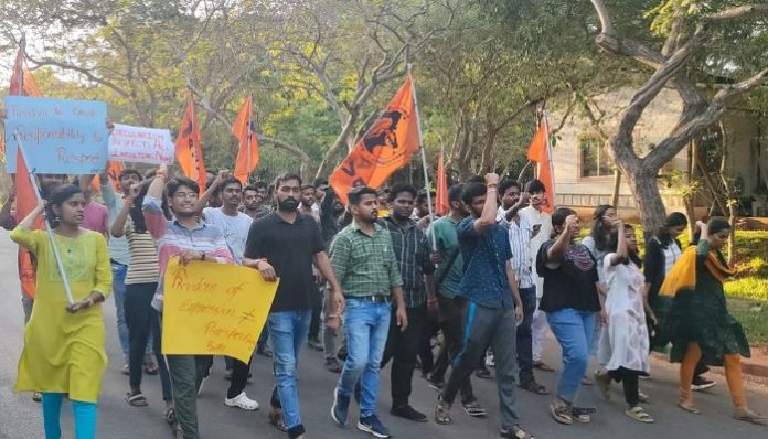 ABVP protests in Pondicherry University