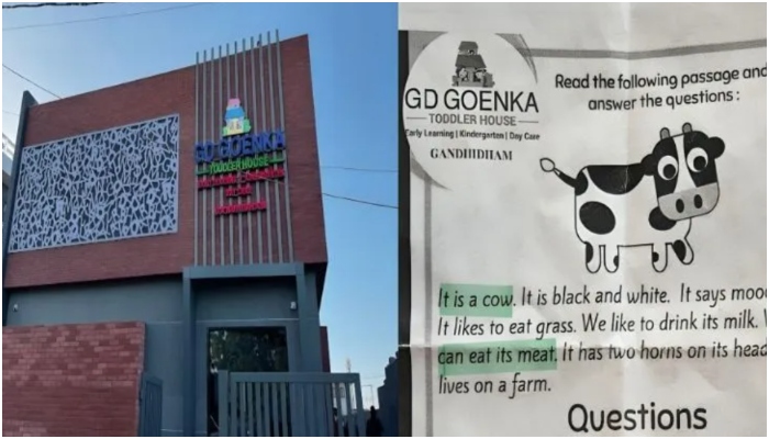 ‘It’s a cow, we can eat its meat’: GD Goenka School in Kutch promotes consumption of cow meat among children, apologise after protests from Hindus