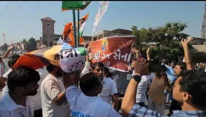 Gujarat: ‘Jai Shri Ram’ slogans raised during ‘Bharat Jodo Nyay Yatra’ in Bardoli, Rahul Gandhi’s rally cancelled after protests