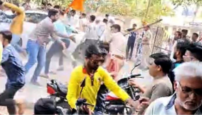 Tensions erupted in Kota's Kaithun town after Ram Barat was attacked from behind when it passed nearby mosque, Hindu advocacy groups condemn lathi charge on Hindu devotees after the incident