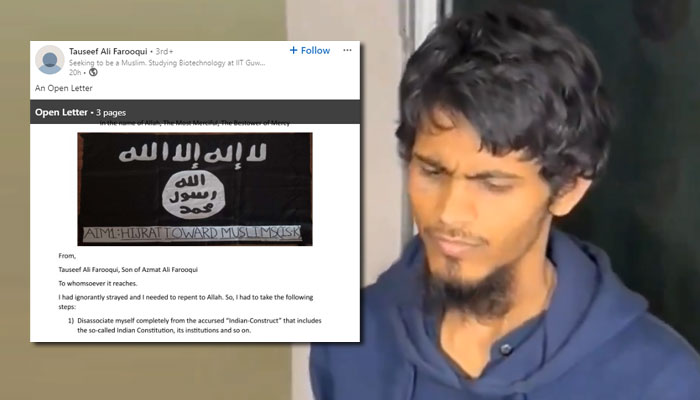 Assam: Police detain Tauseef Ali Farooqui, an IIT-Guwahati student from Delhi, for pledging allegiance to ISIS in a LinkedIn post, details