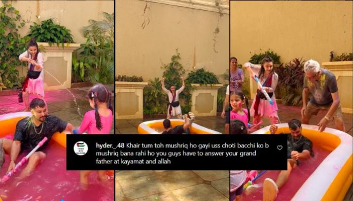 ‘Have some shame…You are daughter of Muslim’: Islamists attack actress Soha Ali Khan for celebrating Holi with her husband and daughter