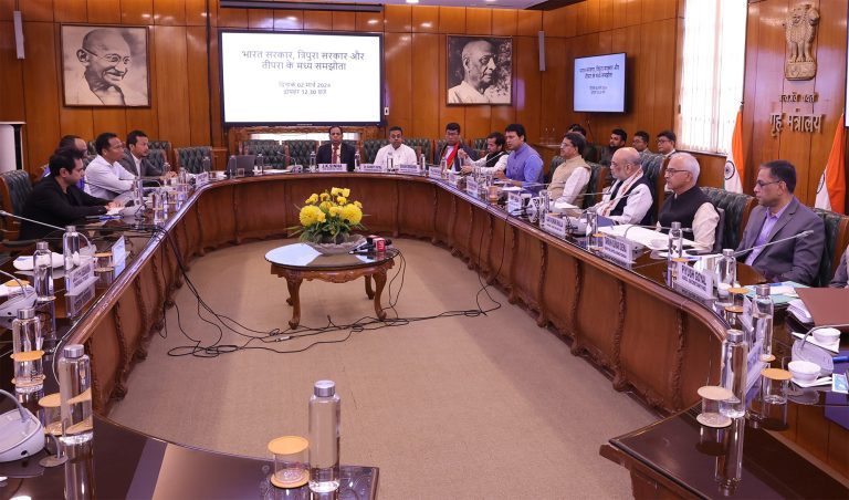 Tipartite agreement signed by the centre, Tripura govt and Tipra Motha to resolve all issues of indigenous people of the state