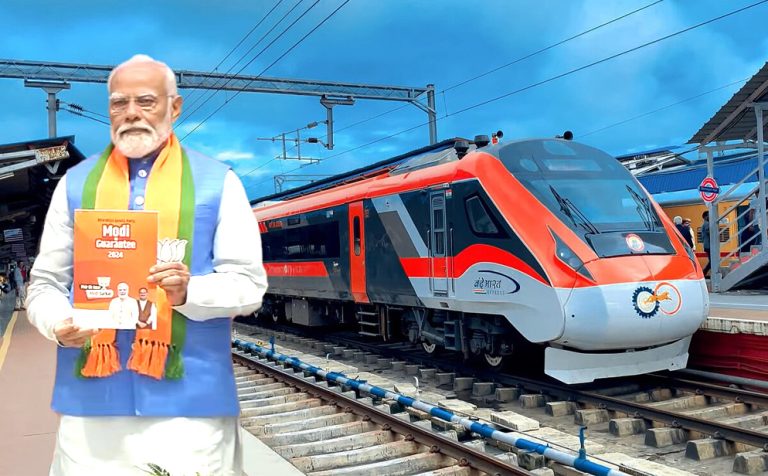 BJP govt will expand Vande Bharat trains to every corner of country, 3 new bullet trains will run in North, South and East India: PM Modi after releasing BJP’s Sankalp Patra