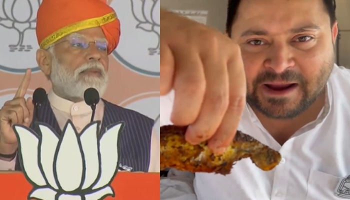 “Mughal mentality”: PM Modi hits out at INDI Alliance leaders for posting videos of non-veg food deliberately during Saawan & Navratri