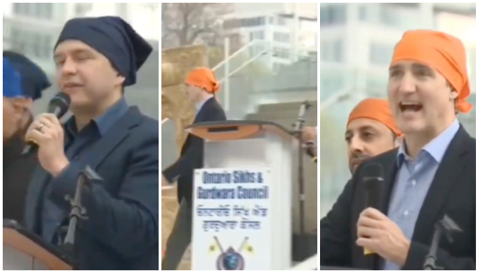 Canada: Pro-Khalistan slogans raised while Trudeau, Poilivre smile and deliver speech hailing Sikhs in Canada